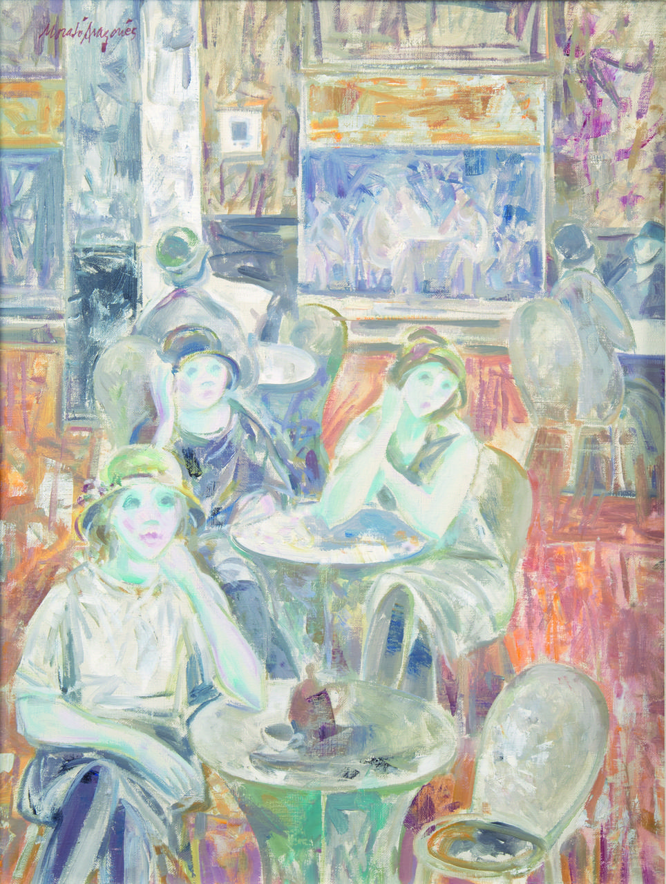 Dones en un cafè. Josep Maria Morató Aragonès