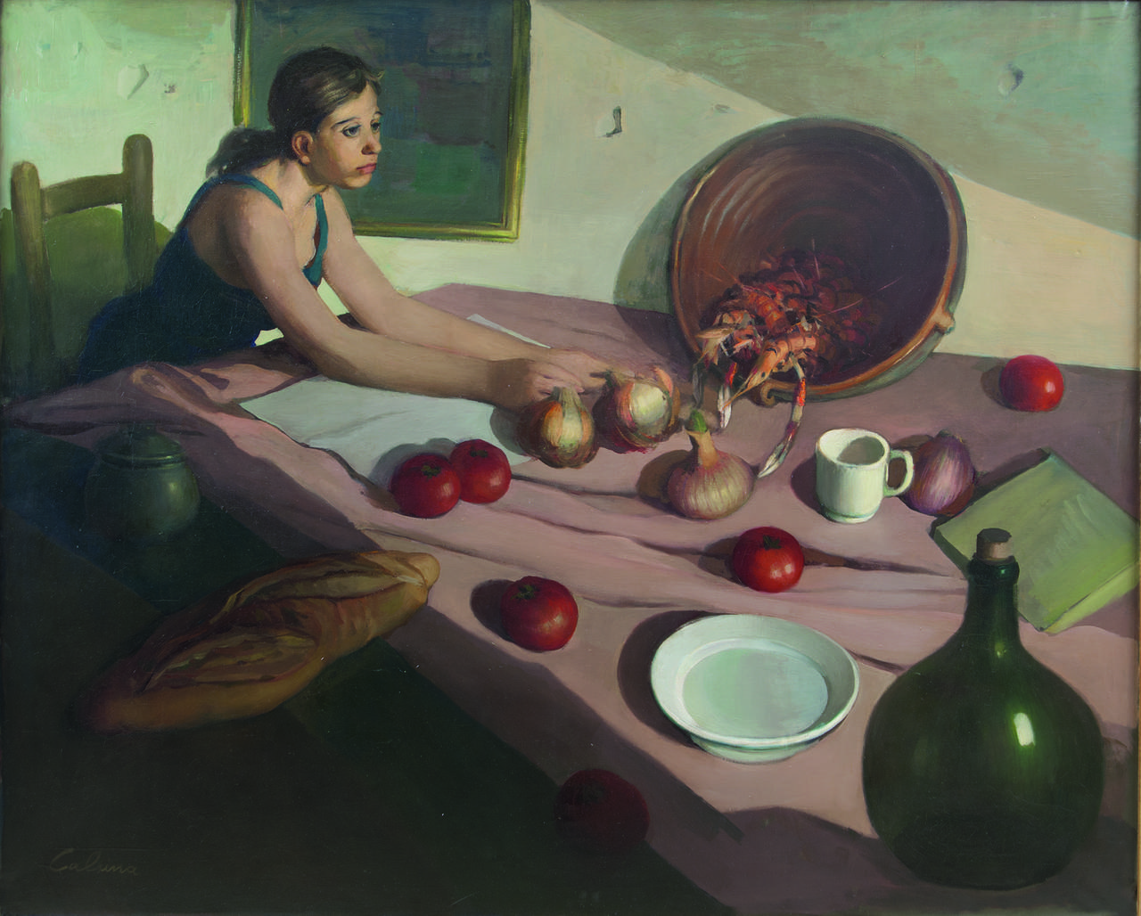 Noia a la taula de la cuina. Ramon Calsina Baró